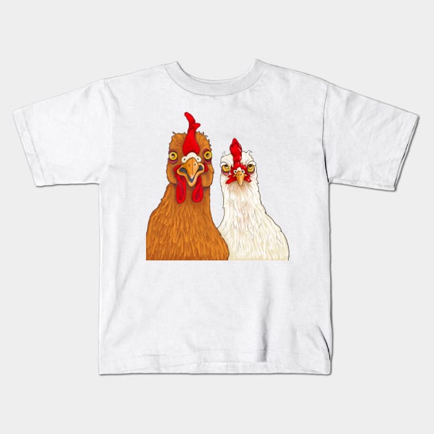 Silly Chickens Kids T-Shirt by Julie Townsend Studio